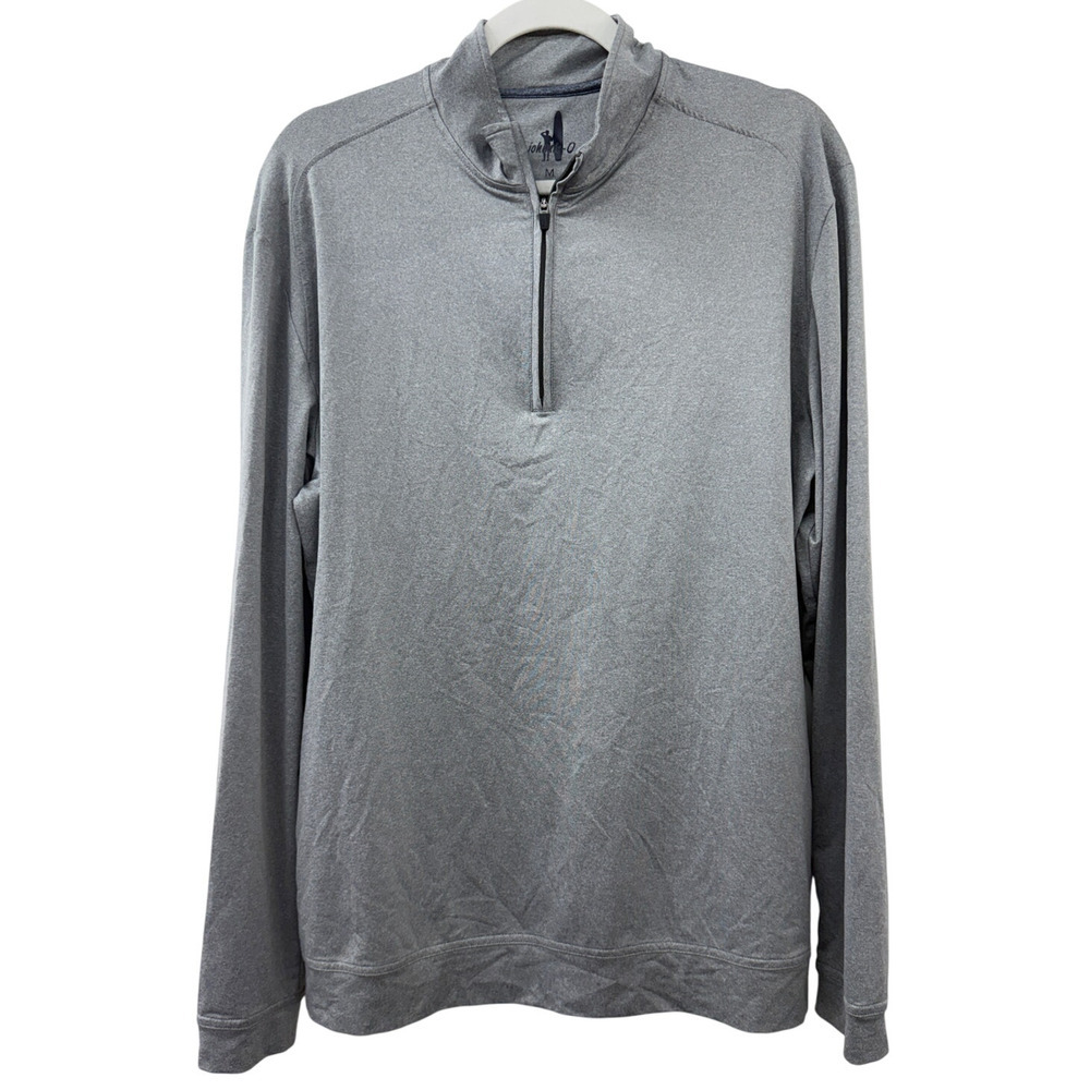 Johnnie-O Performance 1/4 Zip Pullover Top Mens Medium Gray High Neck Athleisure